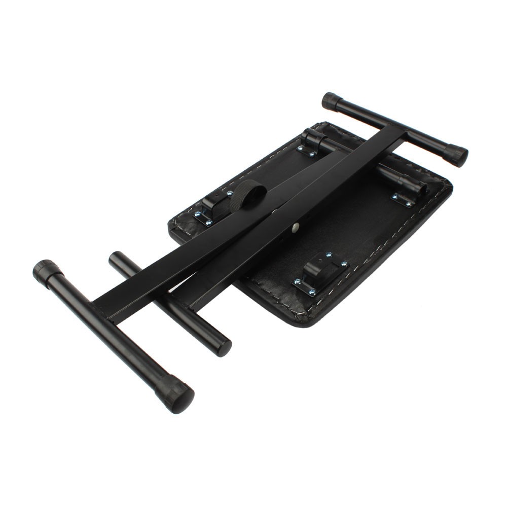 Adjustable Folding Piano Bench Stool, Black, Portable Music Seat