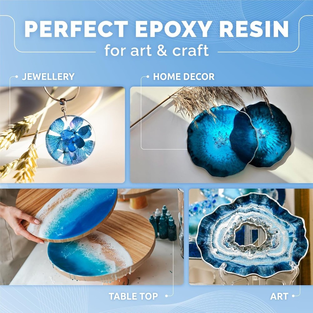 34 Oz Crystal Clear Epoxy Resin - Fast Curing for Creative Projects