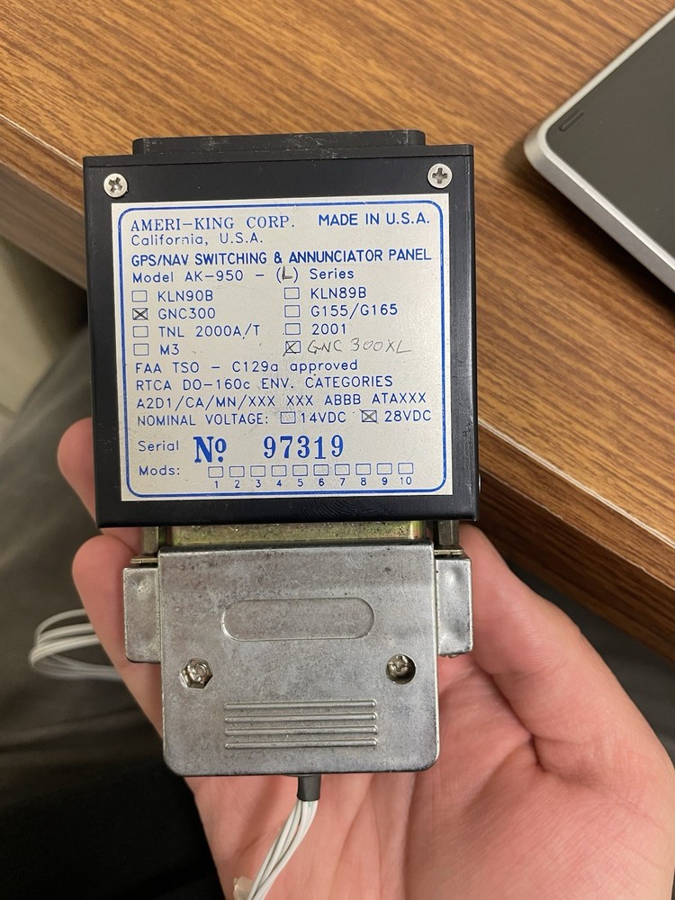 Ameri-King GPS/NAV Switching And Annunciator Panel Model AK950-L GNC300XL