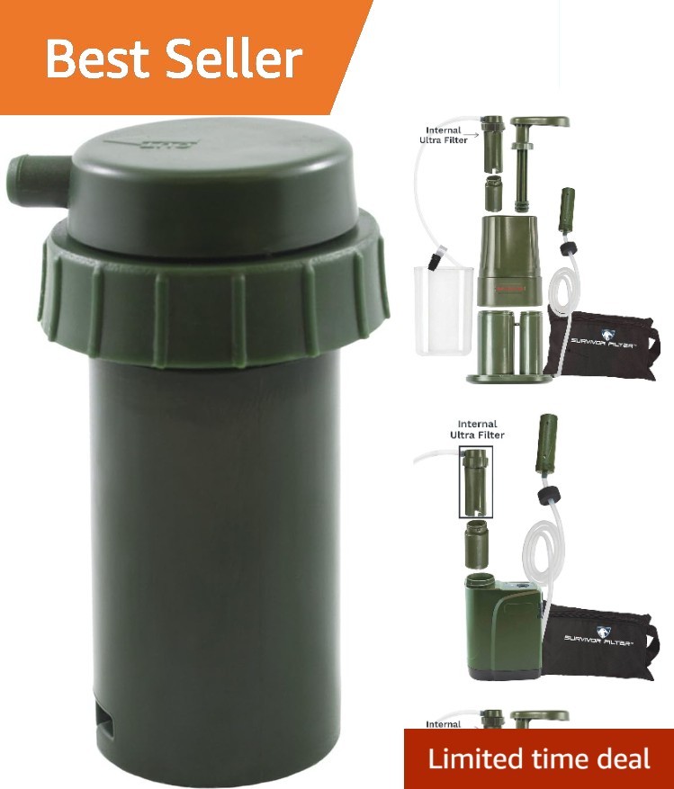 Military-Grade Portable Water Filter Replacement - 100K Liters Reusable Capacity