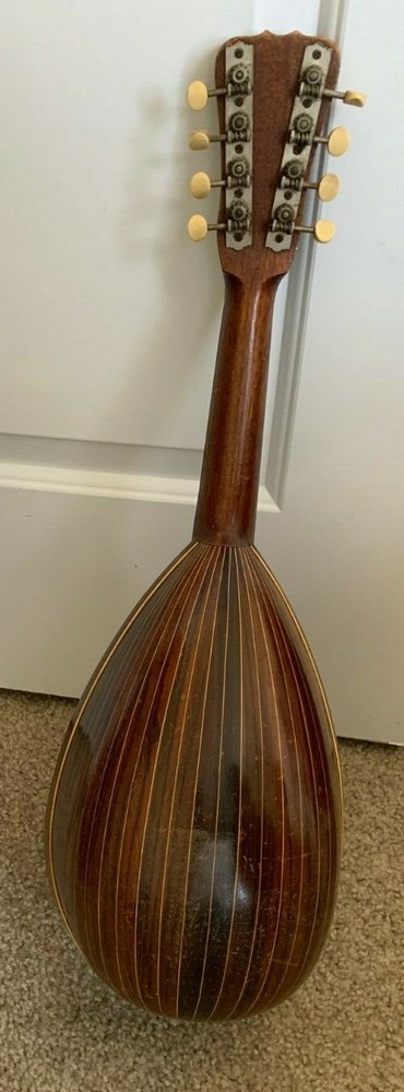 Unbranded Vintage Antique Bowlback Mandolin With 1 String Missing