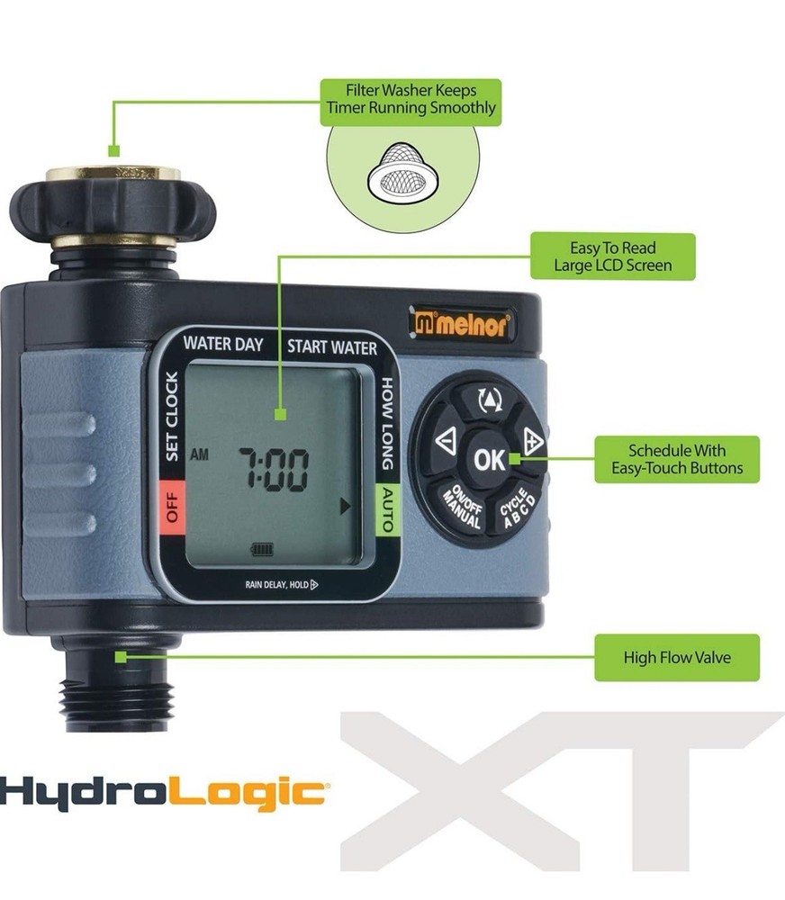 Melnor 65169AMZ Hydrologic Digital Timer, Grey, Black- no box !!