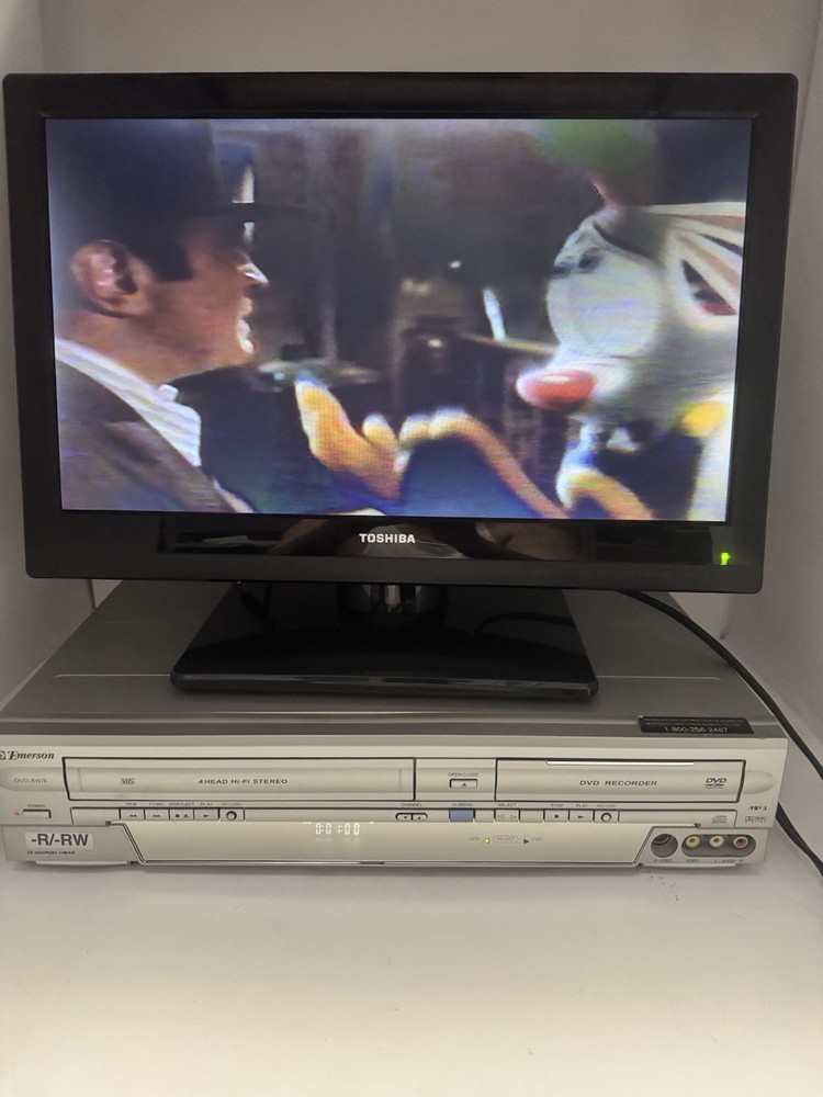Emerson EWR20V4 DVD VCR Combo 4-Head With RCA Cables Tested Working