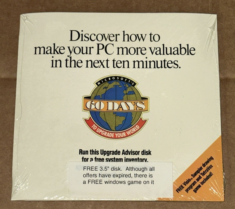 Microsoft Windows Upgrade Advisor Disk CD‑ROM System Inventory Sealed 098-51302