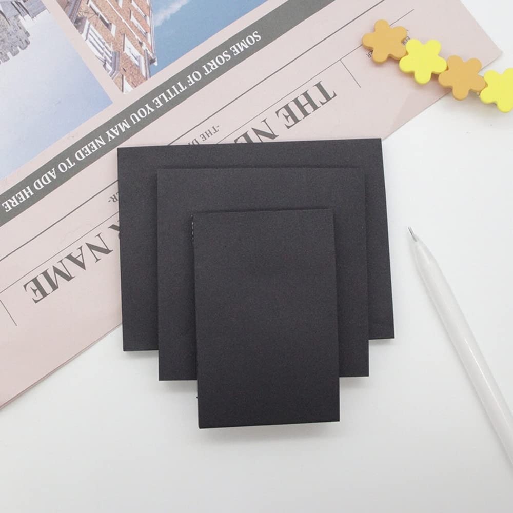 Black Sticky Notes Self-Stick Note Pads Easy to Post for Office, School, Home...