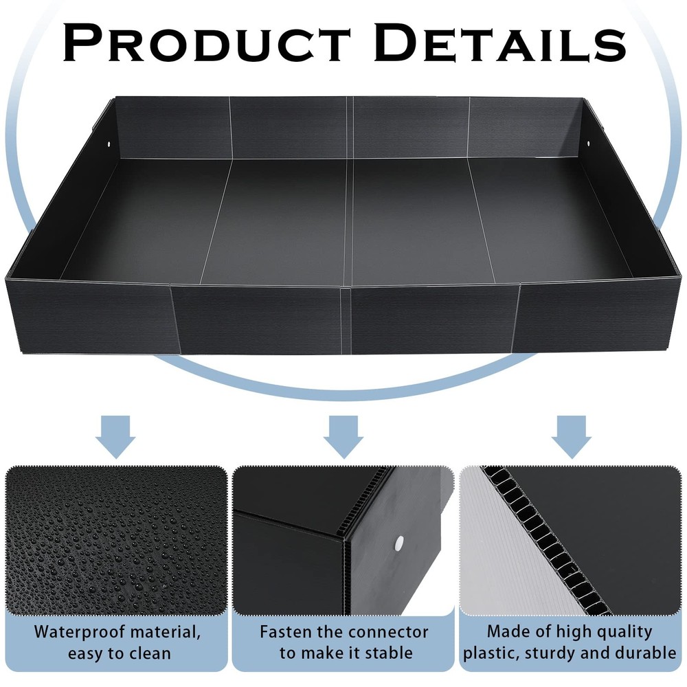 55 × 27 Inches Black Corrugated Plastic Cage Liners Base 2 x 4 Panel Size Gui...