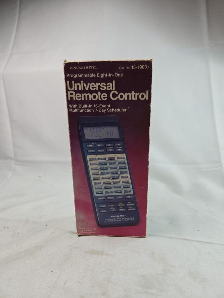VINTAGE Realistic Programable 8-in-1 Universal Remote Control 15-1903A -Working!
