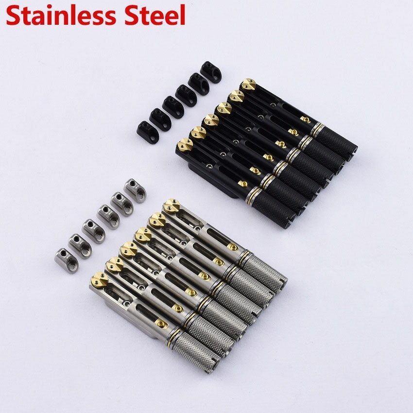 Guitar Bridge Single Bridge Stainless Steel Headless 1 Set ( 6/7/8 Strings )