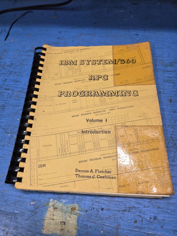 1967 IBM System 360 RPG Programming Book Volume 1 Introduction