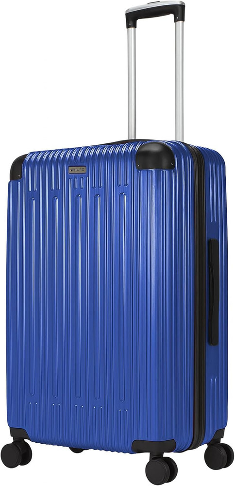 Dejuno Cornwall Lightweight Hardside Spinner Luggage, Navy, Medium Checked