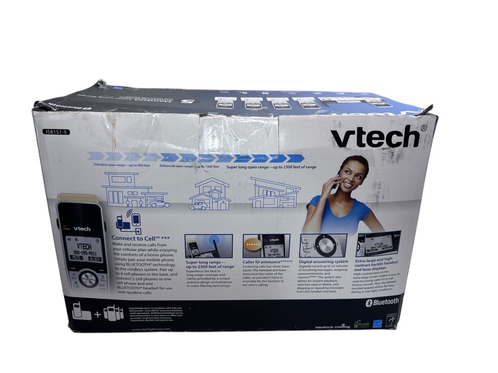 VTech 5 Handset Super Long Range Answering System Model IS8151-5