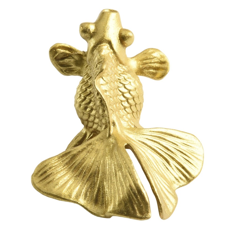 Vibrant Goldfish Cabinet Drawer Knobs Solid Brass Material Stylish Handle
