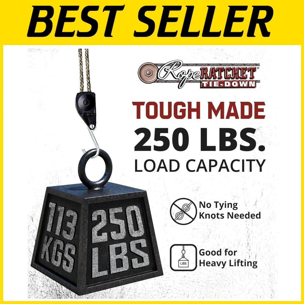Block and Tackle Pulley System - 250 lb Load Capacity