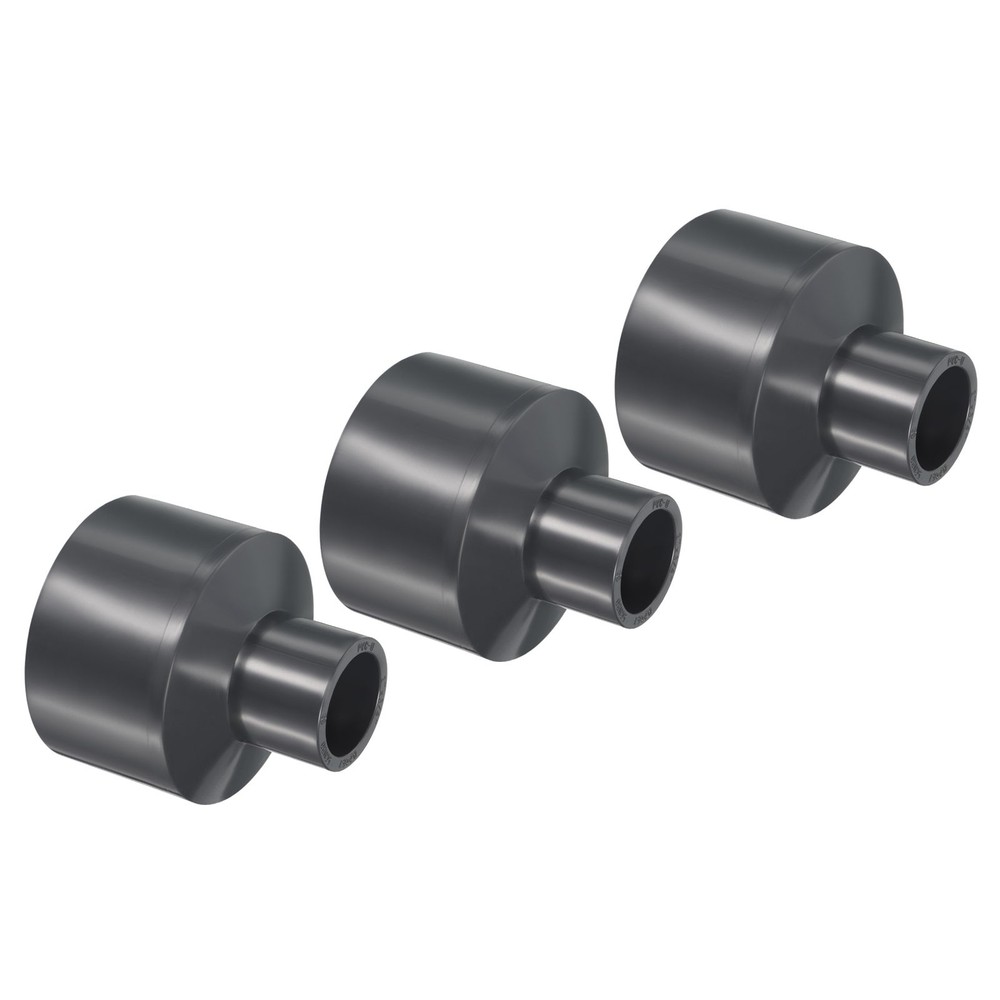 UPVC Reducer Pipe Fitting 2"x 1/2" Program Socket 3pcs Straight Coupling