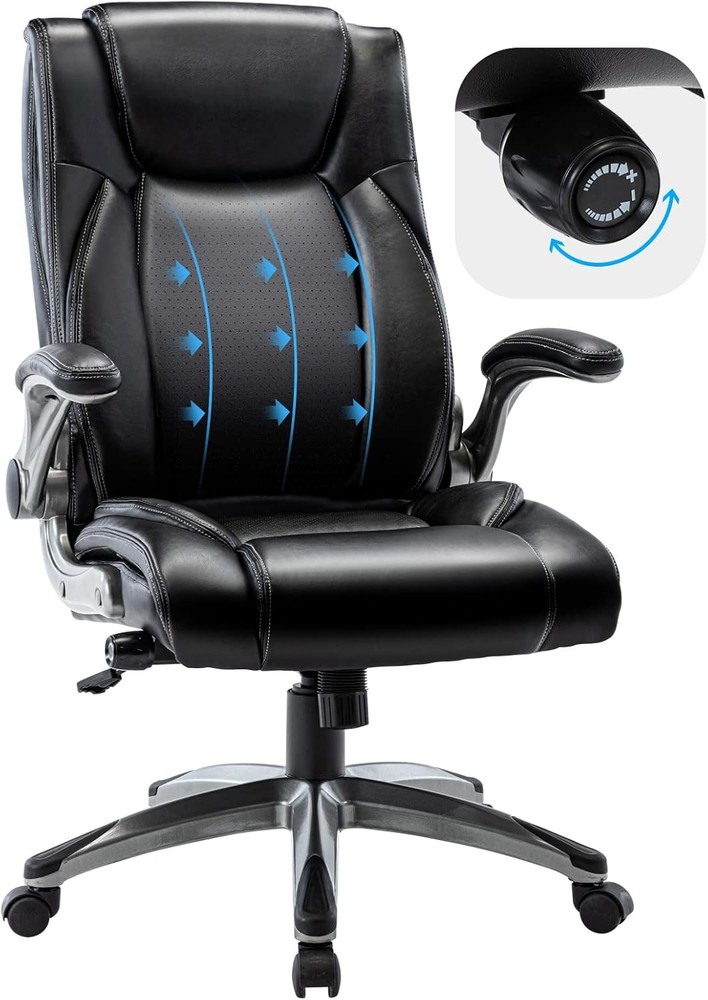 Ergonomic Office Chair High Back Leather Adjustable