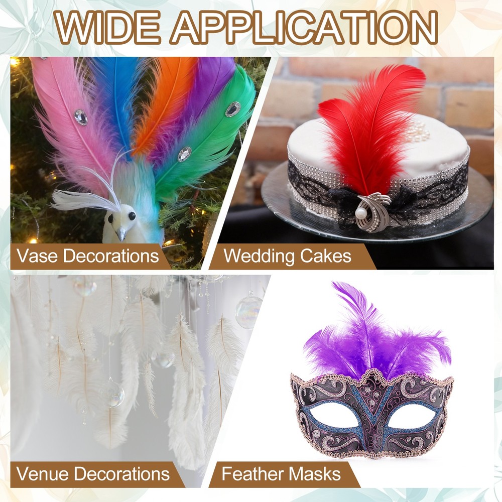 200 Pcs Red Craft Feathers, 3-5 Inch Colored Feathers