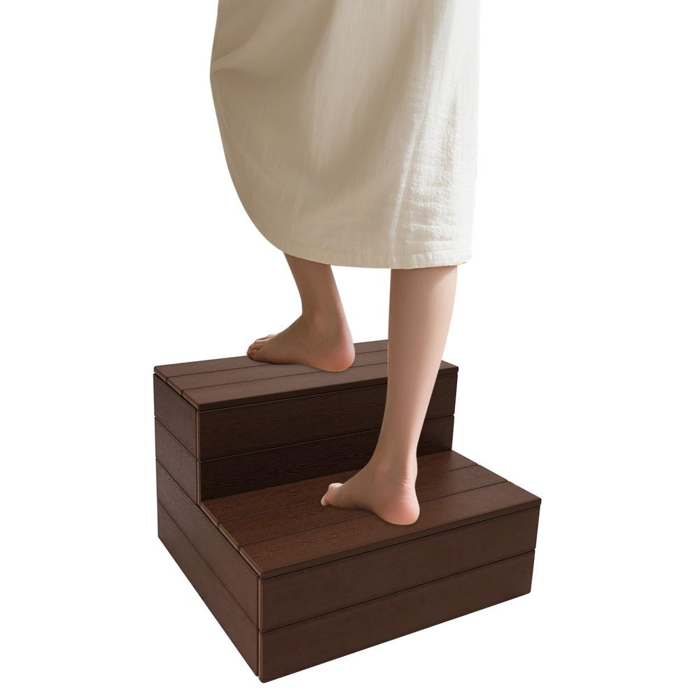 2-Step Hot Tub Stair Multi-function Bathtub Stepping Tool for Indoor/Outdoor Use