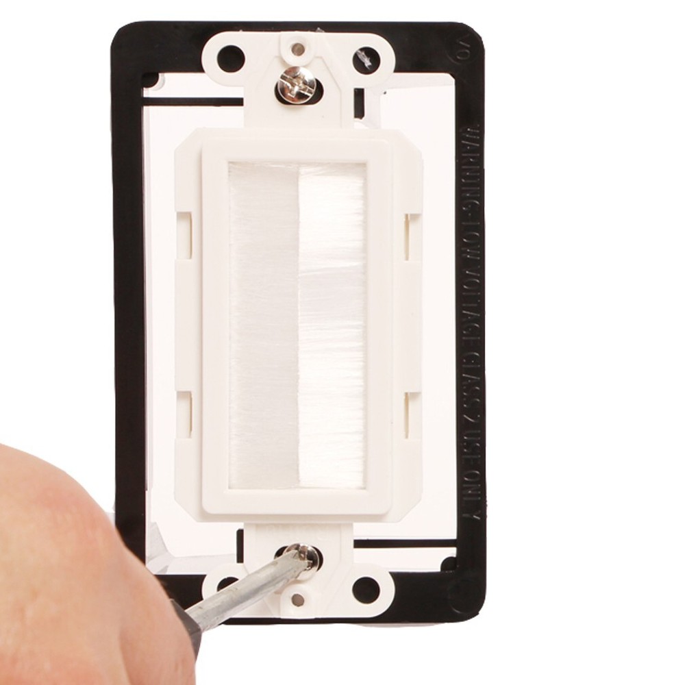Brush Wall Plate Deco Bristle Insert with Mounting Bracket for Cables 30-Pack