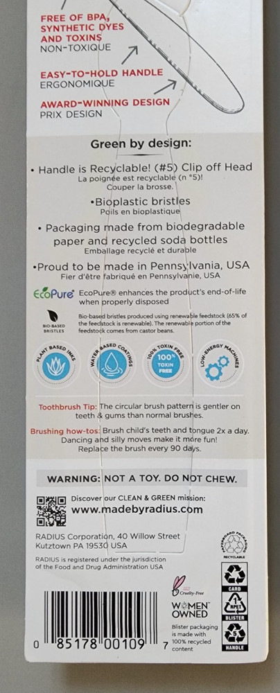 3-- Radius Totz Extra Soft Toothbrush 18+ months
