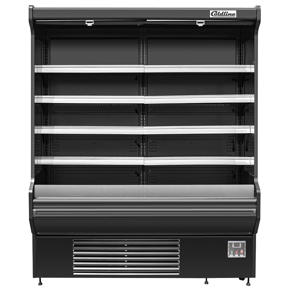 76" Open Air Refrigerated Display Merchandiser, 220V - Black - 31.5" Deep