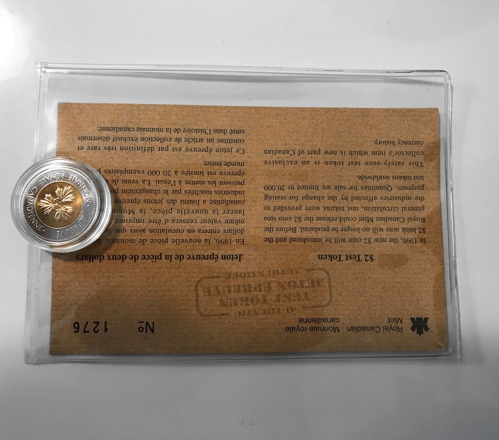 1996 Canada $2 Test Token with CoA #1276