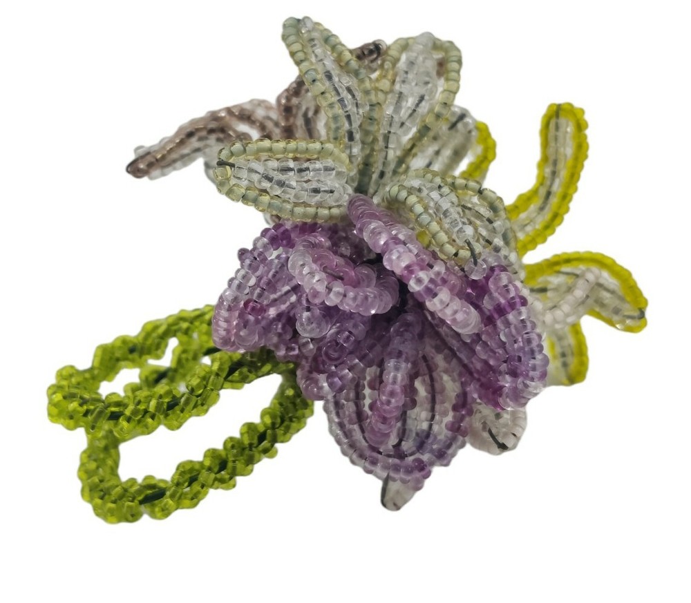 French Seedbead Handmade Ring Floral