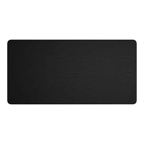 36" x 72" Rectangular Restaurant Table Top with Black Laminate Top Finish