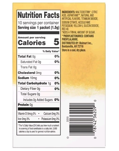 6 Boxes Great Value Melon Sugar Free Drink Mix - 60 Packets