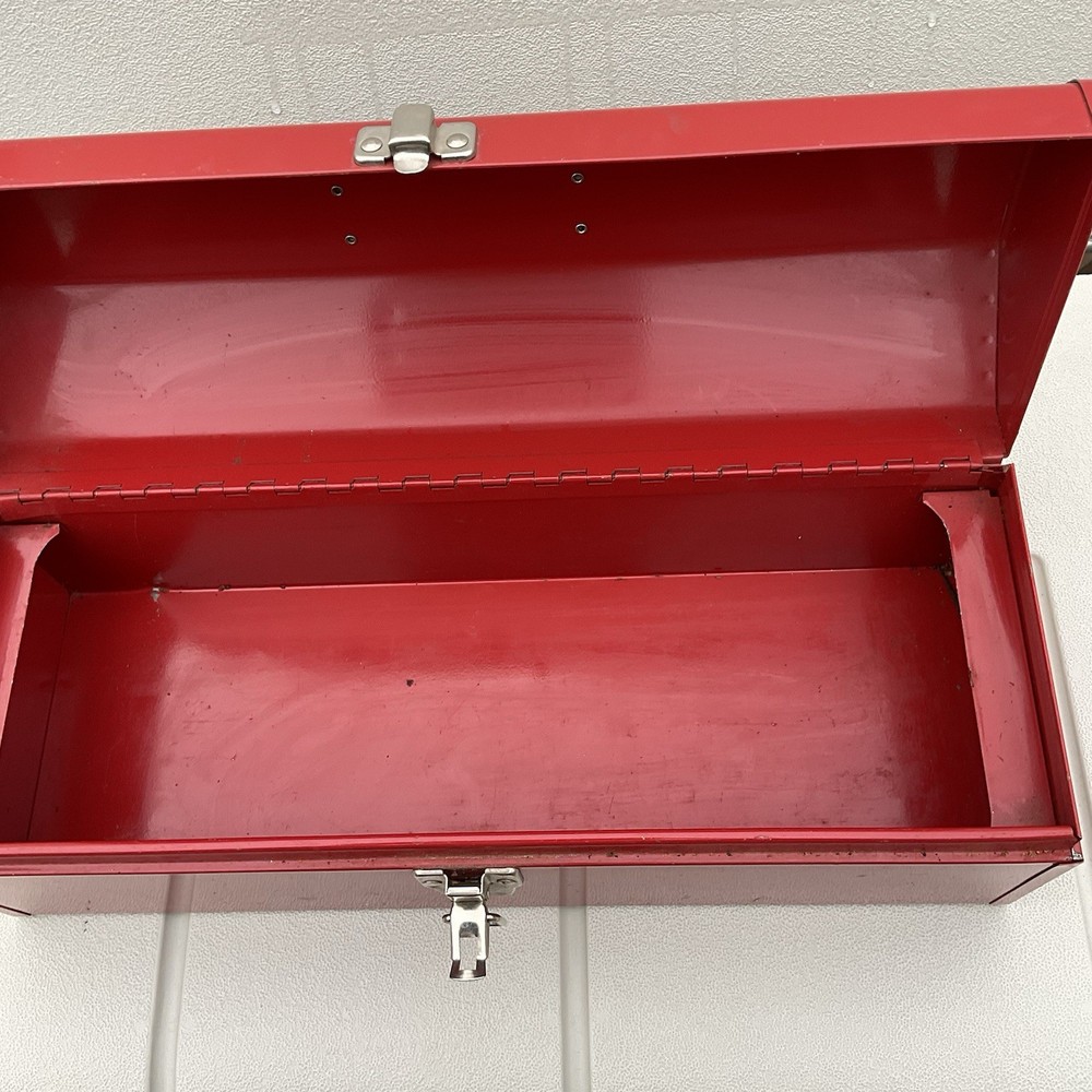 Vintage Craftsman Metal Tool Box - Red With Handle
