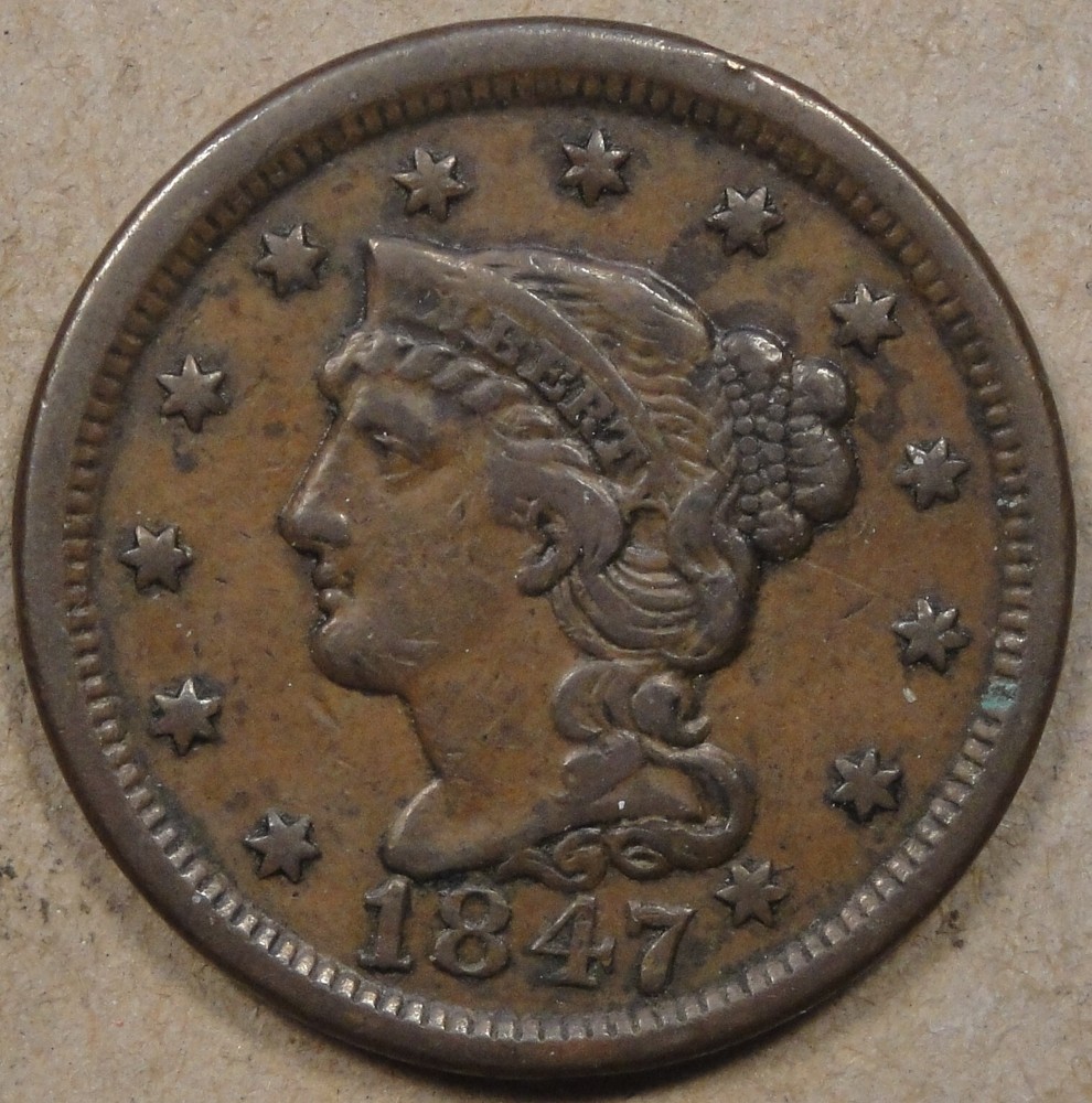 1847 Large Cent as Pictured