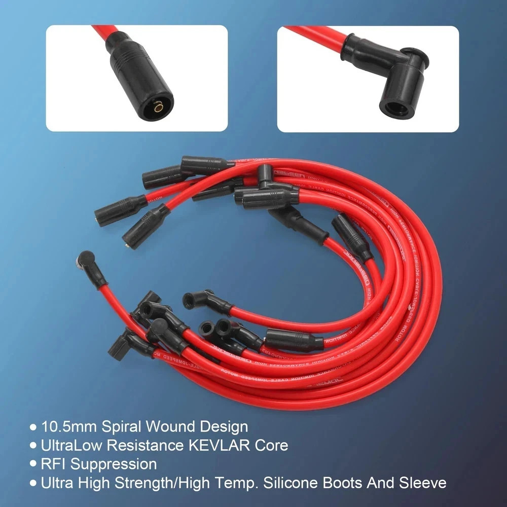 JDMSPEED New Performance Spark Plug Wire Set 10.5mm Replacement for Chevy GM LT1