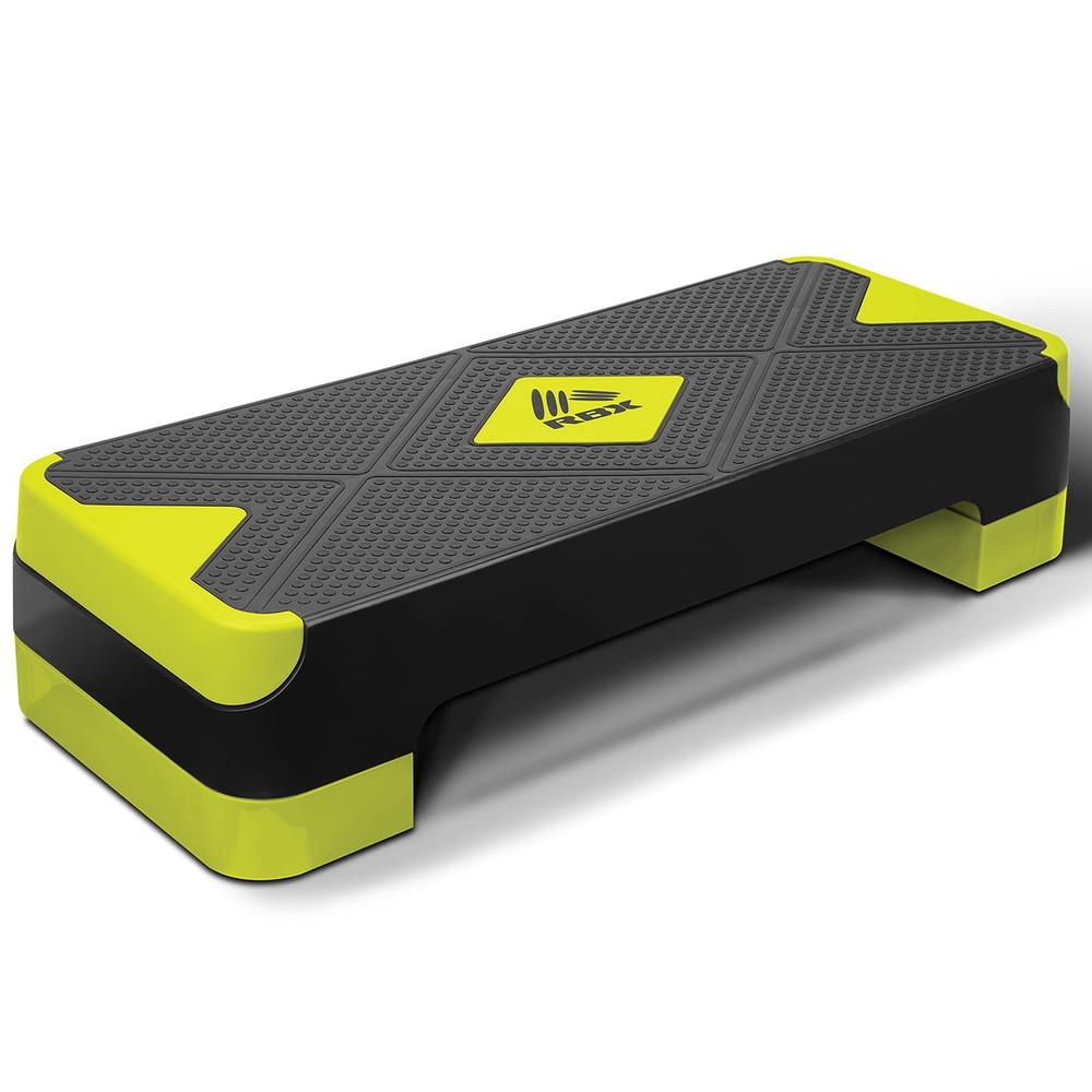 Aerobic Step Platform with Non-Slip Textured Surface -2-Level Adjustable Step...