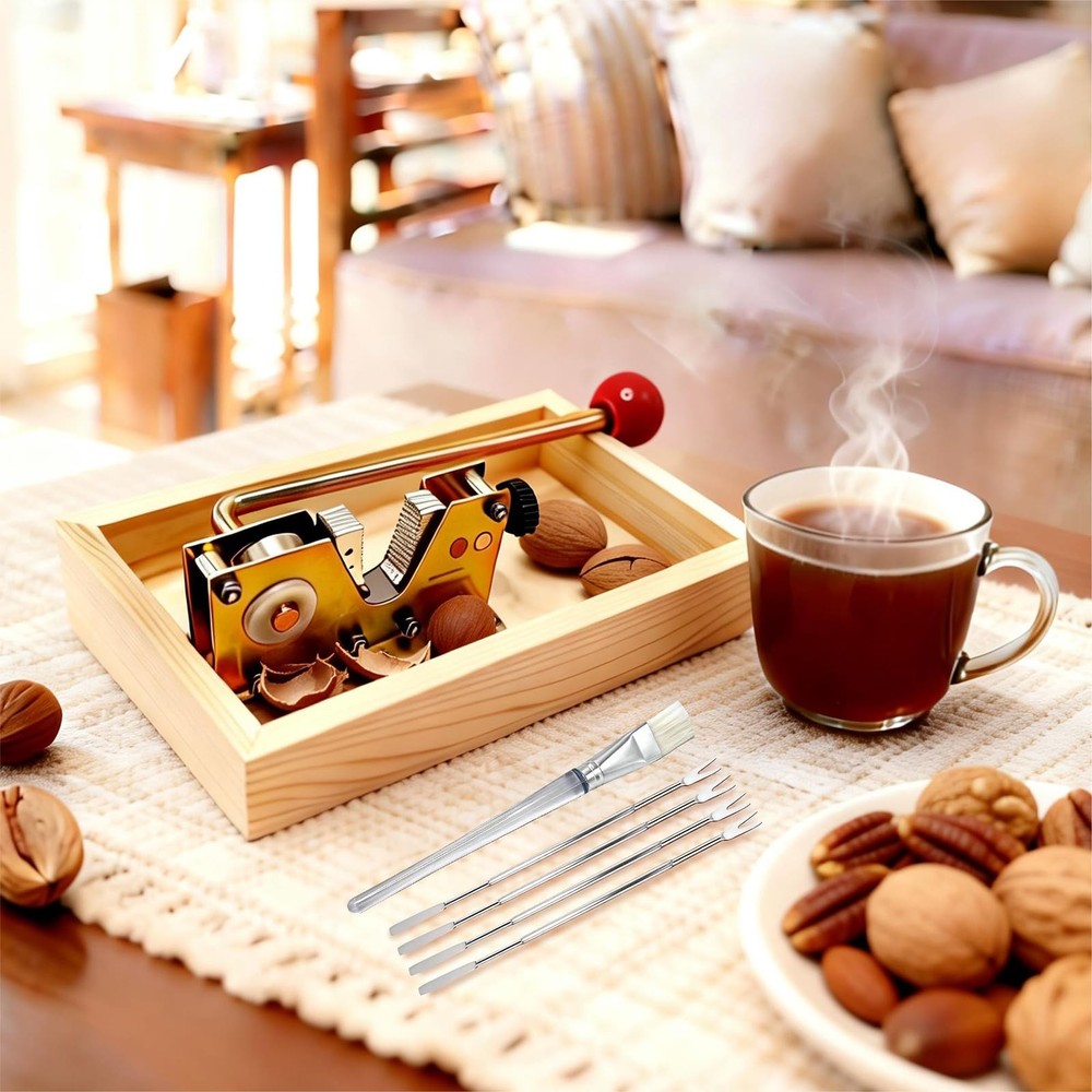 Heavy Duty Nut Cracker Tool, 6 Pcs NutCracker Tool Set for Pecans Walnuts Mac...