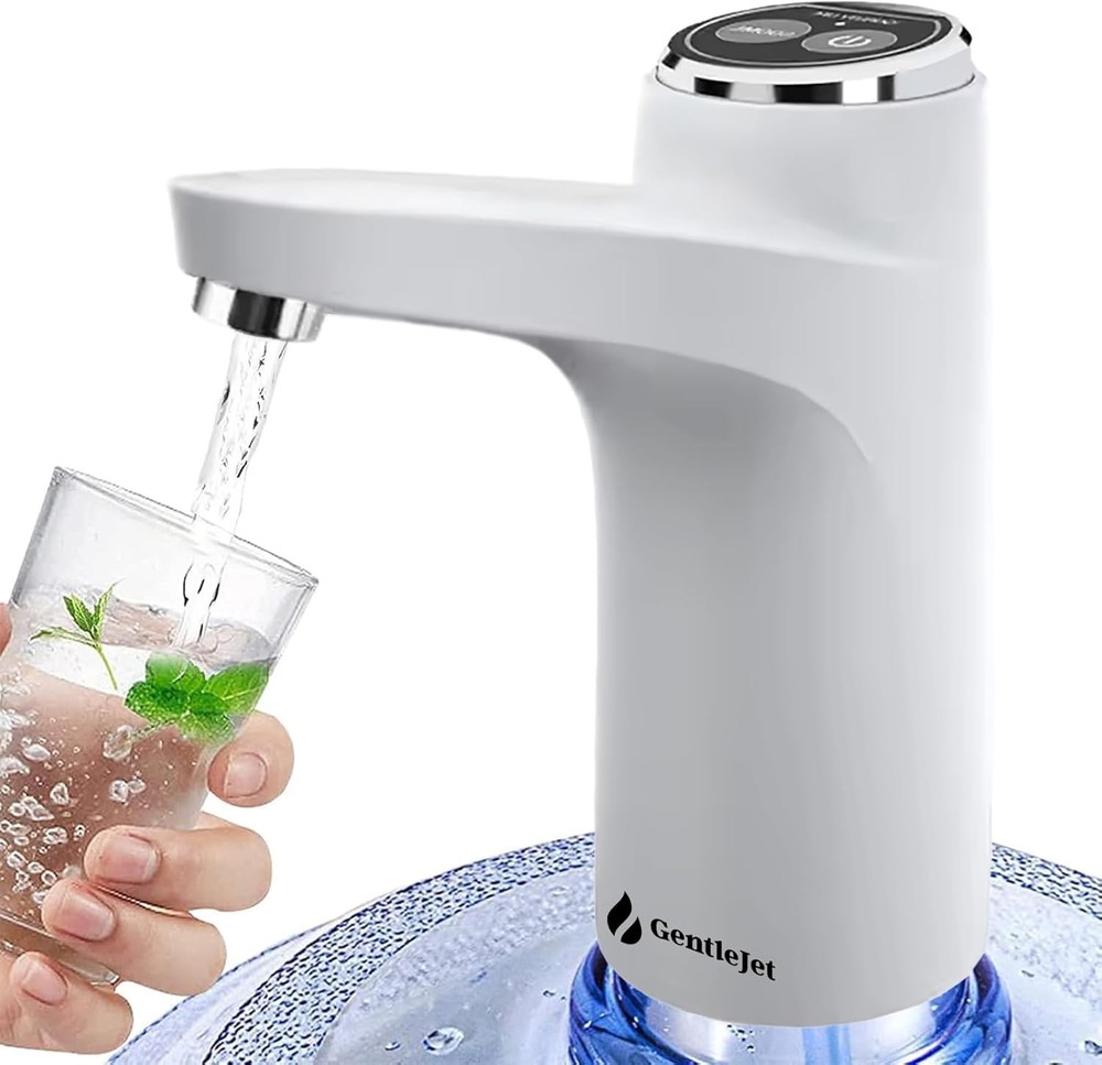 GentleJet Automatic Water Dispenser 5 Gallon USB Rechargeable 600ml White