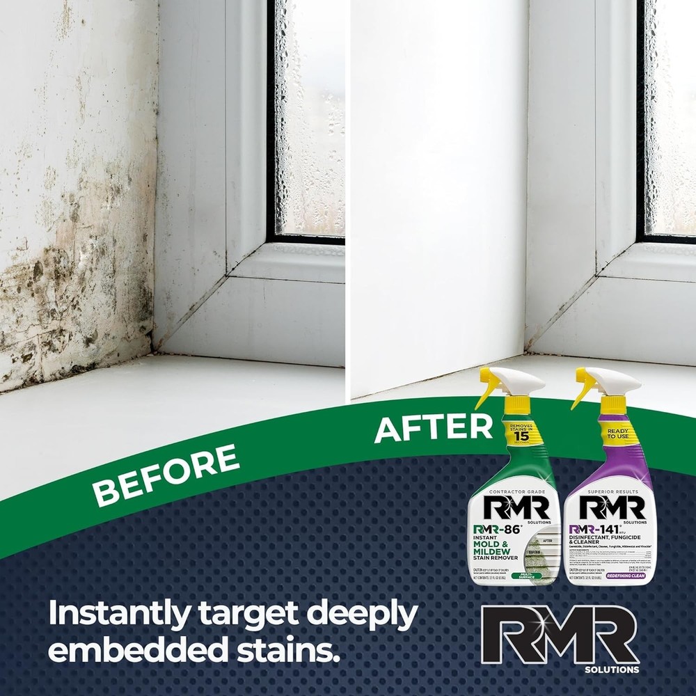 RMR Brands DIY Mold & Stain Remover Bundle, Complete Mold Killer & Mildew Pre...