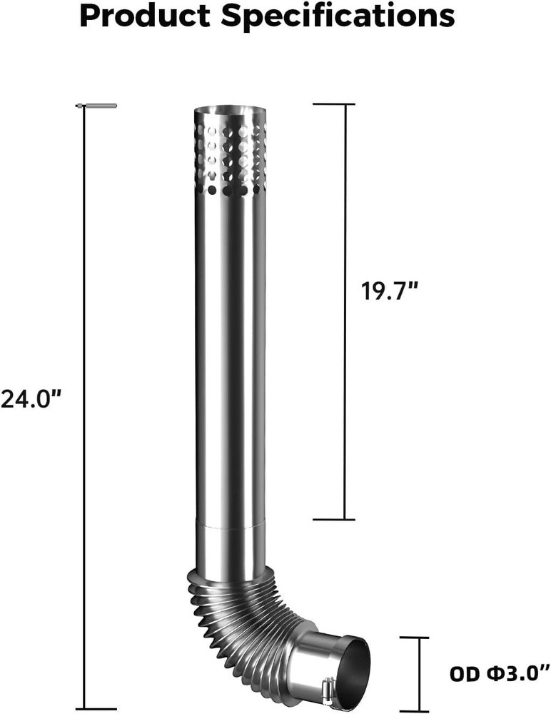 Vent Kit Replacement for Gas Tankless Water Heater Direct Vent Steel Stainless