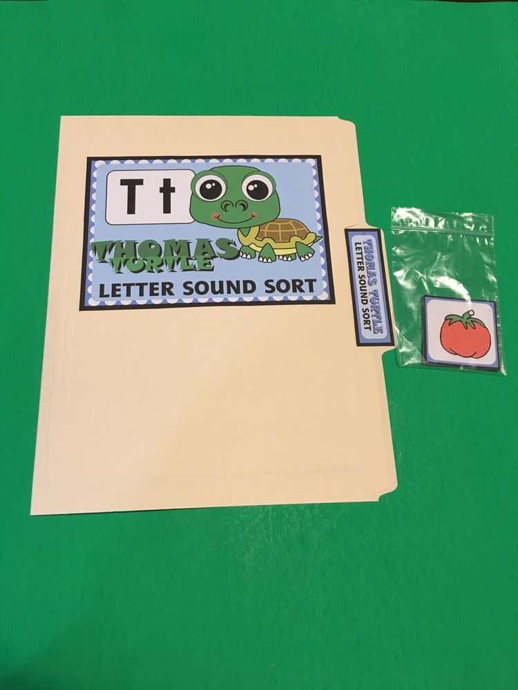 Thomas Turtle - Letter Tt - DIY File Folder game - Printed / Uncut