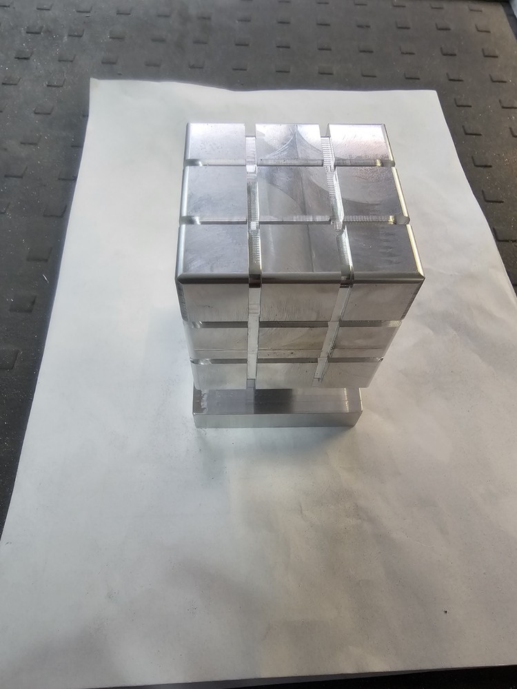 Rubiks Cube Aluminium Machine Finished Display Only