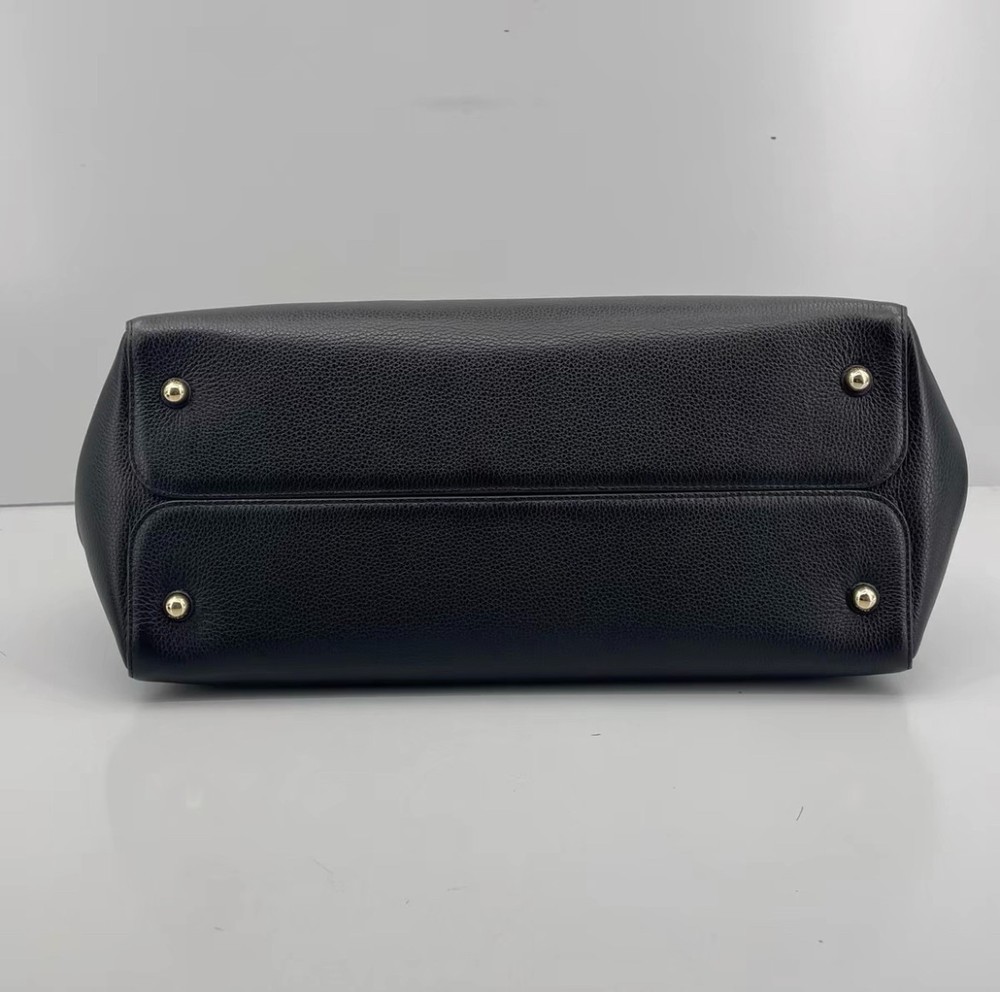 Dior Open Bar Black Leather Top Handle Bag