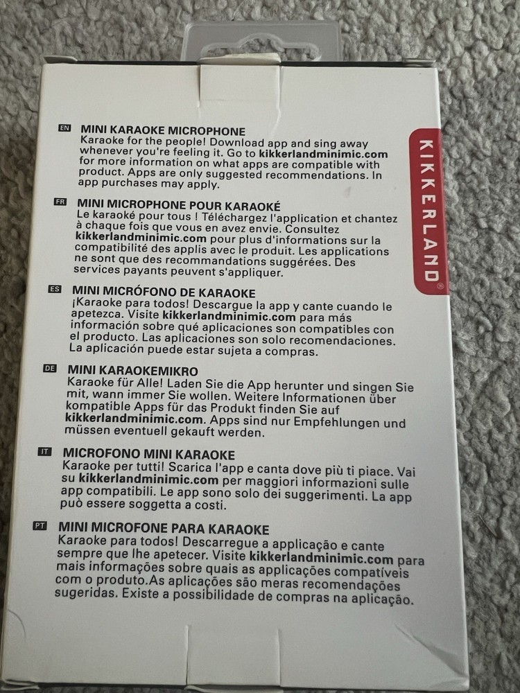Kikkerland Mini Karaoke Microphone New!