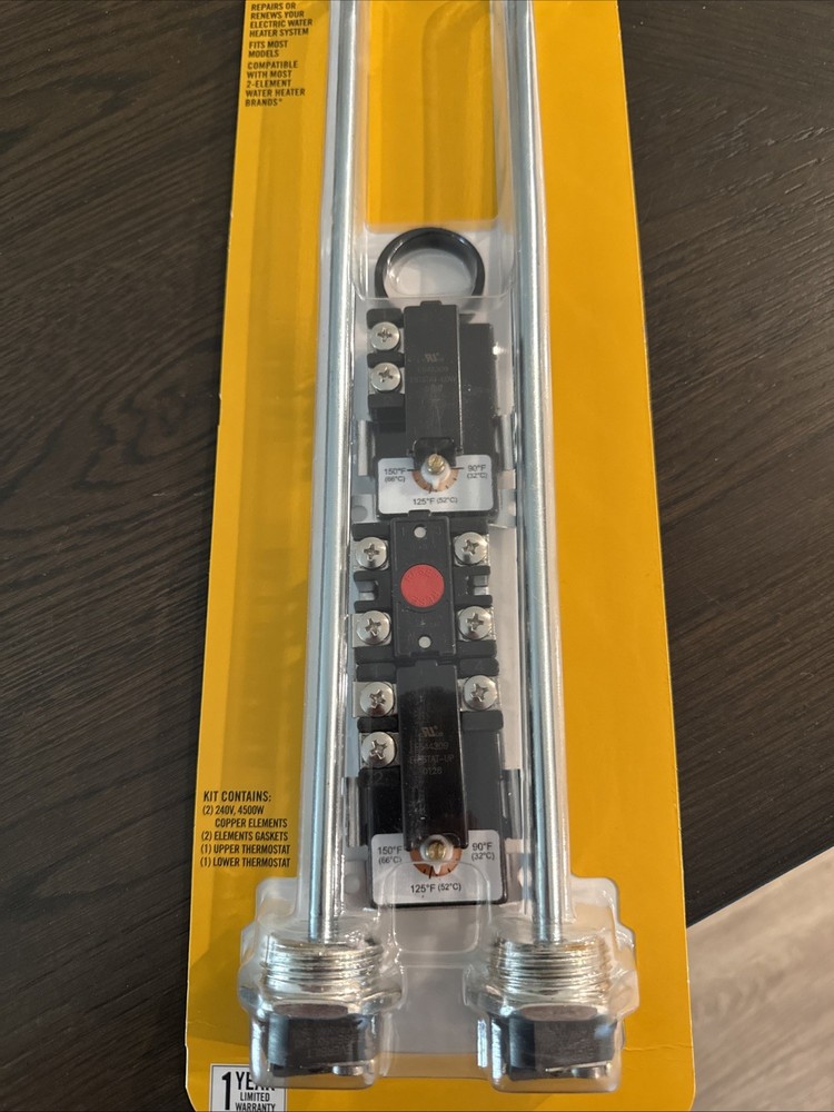 Water Heater Elements, Water Heater Tune Up Kit, 2 New Water Heater Elements