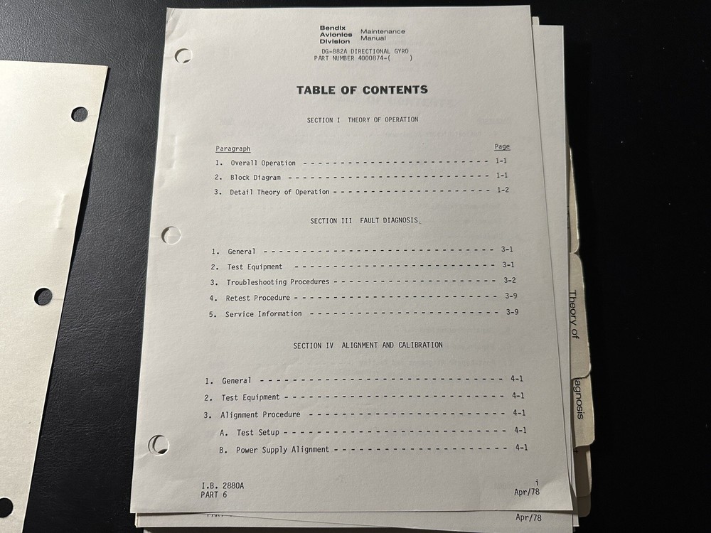Bendix HSD-880 HSD - DG-882A Directional Gyro Service Manual