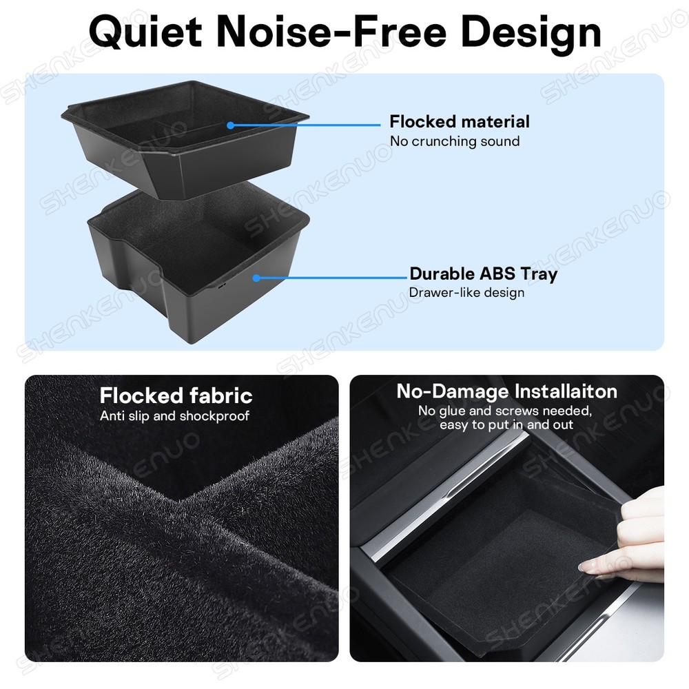 For Tesla Model Y 2025 Juniper Center Console Organizer Double Layer Space 4pack