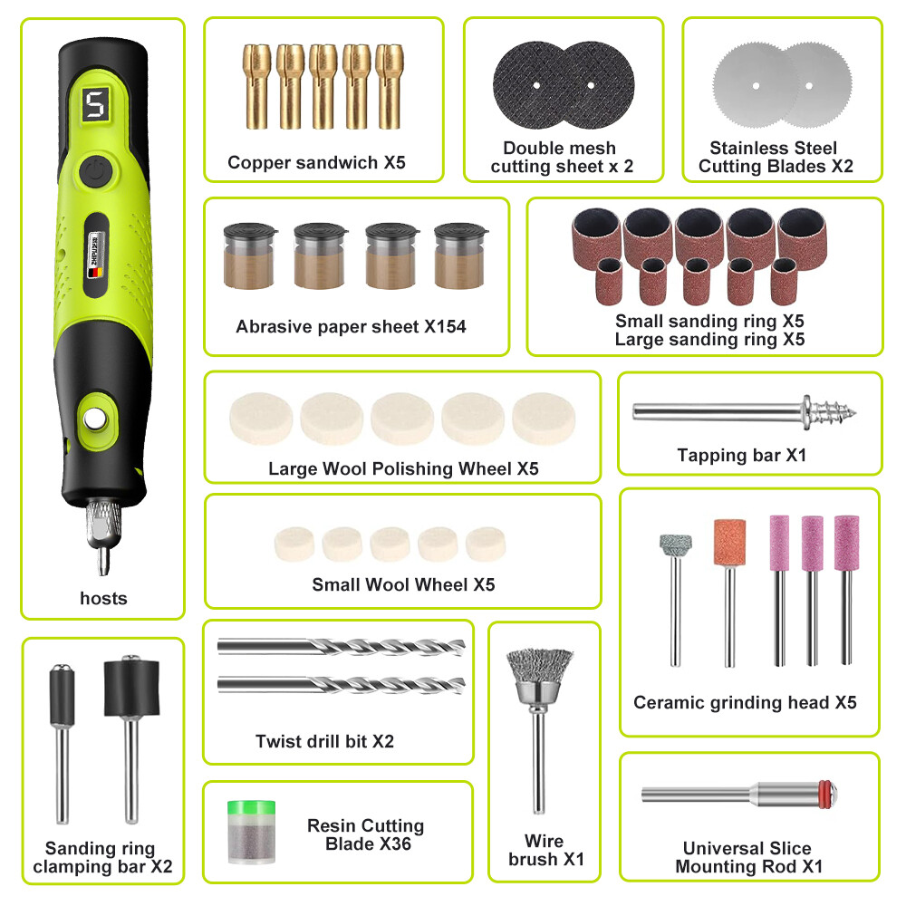 231Pcs Cordless Electric Drill Grinder Engraving Pen Variable Speed Rotary Tool