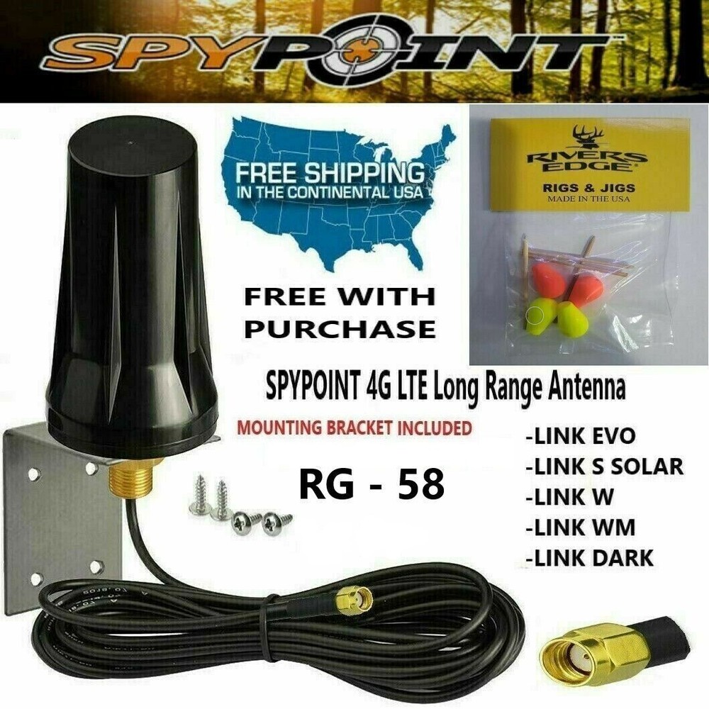 SPYPOINT Link MICRO Evo Solar 4G LTE Antenna Cellular Trail Camera RG 58 Cable
