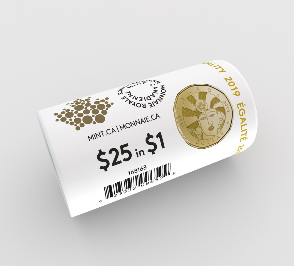 2019 Canada $1 Equality Special Wrap (non-colored) Roll - 25 Coins