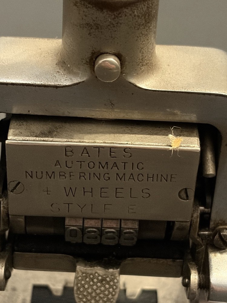 Antique Bates Automatic Numbering Machine 4 Wheel Style E Works