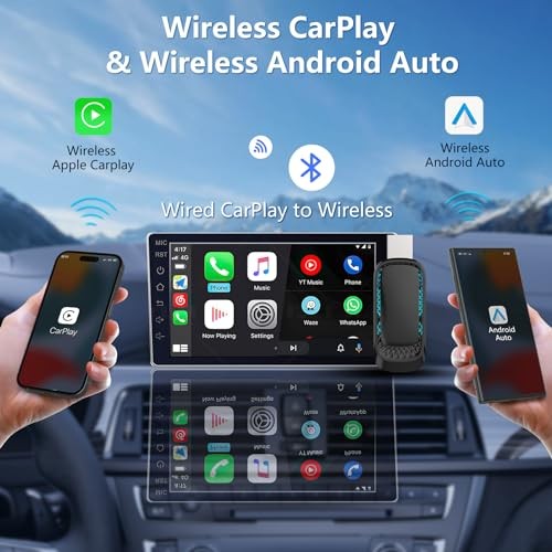 Android Auto Wireless Adapter & Wireless CarPlay Adapter-Mini USB CarPlay
