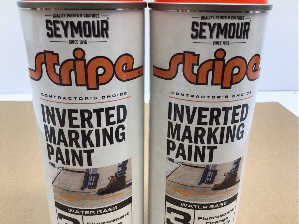 Seymour Stripe Inverted Marking Paint Fluorescent Orange 20-357 Two Pack