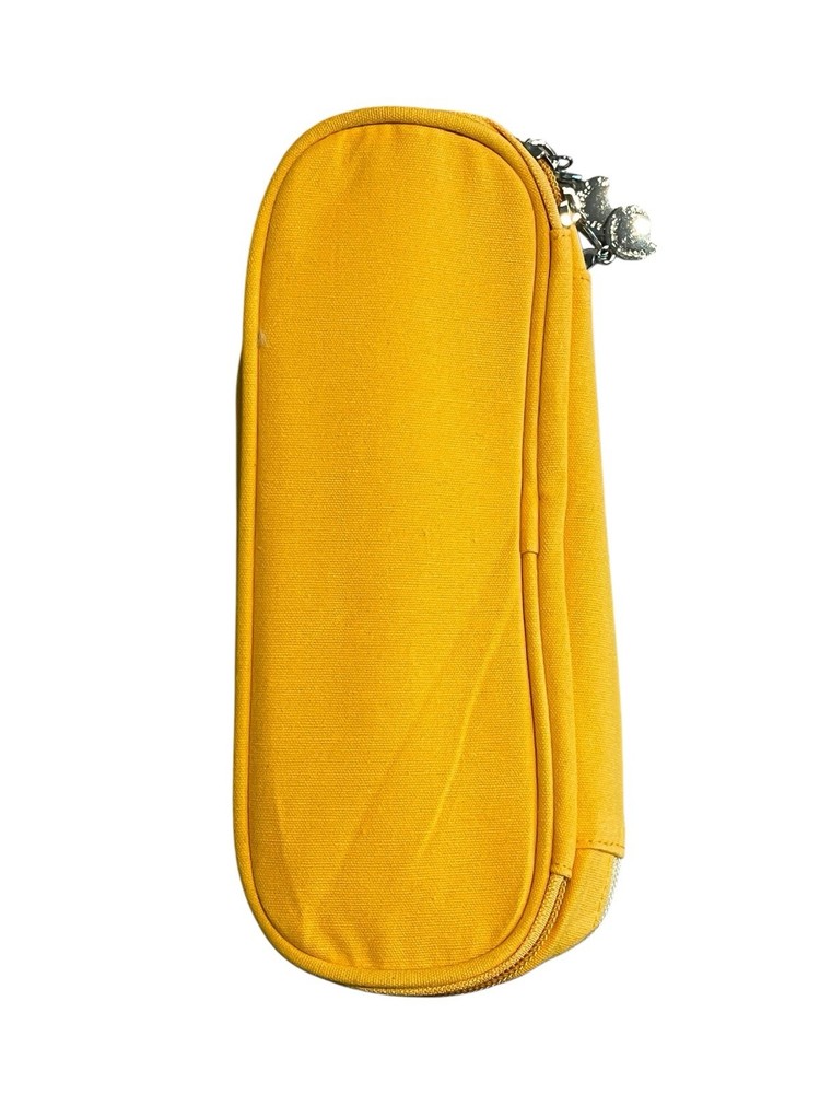 Deer & Forest Canvas Pencil Case Expandable Yellow White Multi Compartment NEW